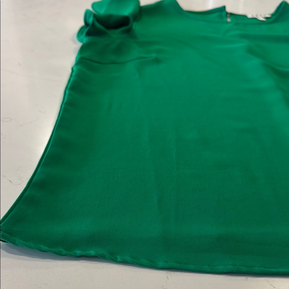 TCEC Green Ruffle Sleeve Top - Picture 5 of 15